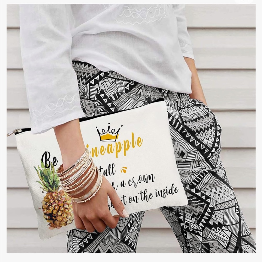 GREAT gift Idea or for you!“Be A Pineapple…Sweet on the Inside” Cosmetic Bag Wa…
